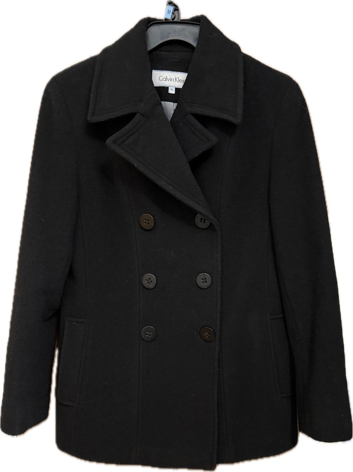 Calvin Klein Double Breasted Wool Blend Pea Coat Women's Size P6