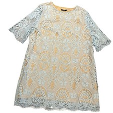 Boohoo Women’s Size 18 Pastel Blue Nude Illusion short Sleeveless Dress