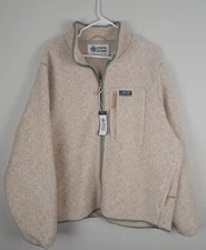 Alpine Design Mens Sherpa Fleece Full Zip Color Khaki Size XL