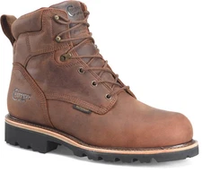 Chippewa Mens Super DNA 6in WP 400G Walnut Leather Work Boots