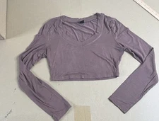 Shein Scoop Neck Crop Top Medium Purple