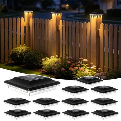 4x4 Solar Post Cap Lights Outdoor 12 Pack, 3 Lighting Modes 16 LED Waterproof...