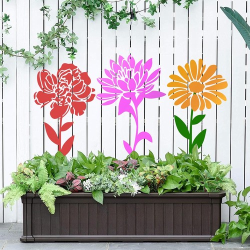 10 piezas plantillas de flores grandes para pintar, plantillas florales de 14 pulgadas dibujo... - Imagen 3 de 7