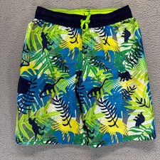 Cat Jack Multicolor Boys L 12-14 Husky Dinosaurs Tropical Beach Swim Trunks