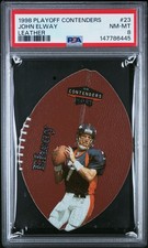 1998 PLAYOFF CONTENDERS LEATHER #23 JOHN ELWAY PSA 8