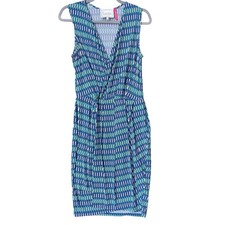 Compass Rose Leota Womens Medium V-Neck Faux Wrap Sleeveless Sheath Dress