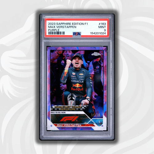 PSA 9 - /10 Max Verstappen #163 - 2023 Topps Chrome F1 - Sapphire Edition Purple