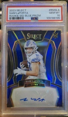 2023 Panini Select - Rookie Signatures Sam LaPorta #RSI-SLA Blue Prizm /99 (AU,