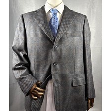 Ermenegildo Zegna Silk Cashmere Houndstooth Blazer Jacket Made in Italy Mens 56R