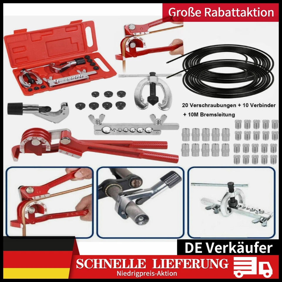 Bremsleitung Bördelgerät Werkzeug +10M Bremsleitung 4,75mm + Verschraubungen DE - Bild 3 von 4
