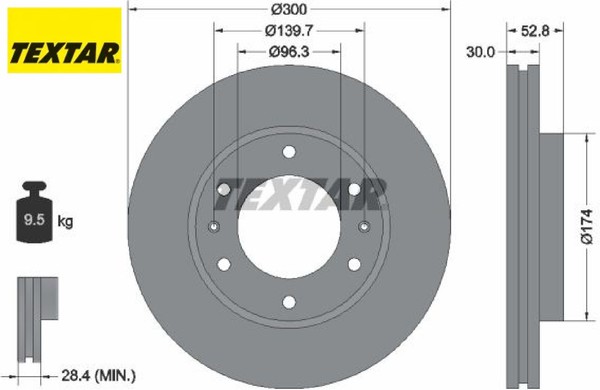 2X Bremsscheibe Textar 92203800 2 Bremsscheiben Vorderachse Vorne FüR Hyundai-image