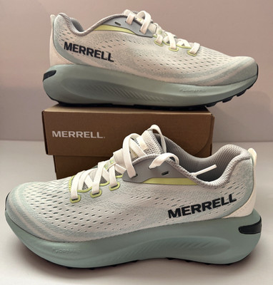 Merrell Women Morphlite Trail Shoes White/ Frost Blue Sz 6.5 Outdoor Hiking NEW