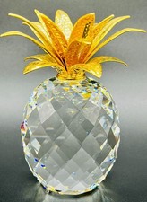 SWAROVSKI CRYSTAL PINEAPPLE RETIRED 1980’s ~4” for Tropical Shelf & Bar Cart