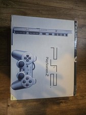 Sony PlayStation 2 PS2 Slim Satin Silver Boxed + 2 Controllers + Memory Card