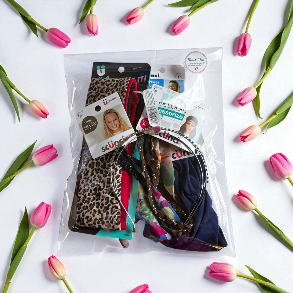 Lote de 10+ diademas de accesorios para el cabello tela floral estampado animal trenzado metal brillante Foto 4 de 4