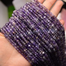 2x4mm Natural Amethyst Faceted Gemstone Rondelle Loose Beads Jewelry Making DIY