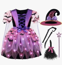Spooktacular Creations Girls Light Up Witch Halloween Costume Size L 10-12 Years