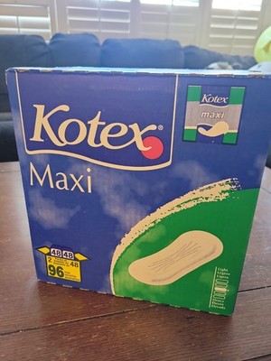 Vintage Kotex Maxi Pads 96 ct NOS Sealed Box 2000's