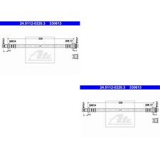2x ATE Bremsschlauch hinten für Fiat Punto Van 188AX 1.2 60 188_ 1.3 JTD 350_