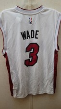 ADIDAS NBA MIAMI HEAT DWYANE WADE MEN'S JERSEY WHITE SIZE S