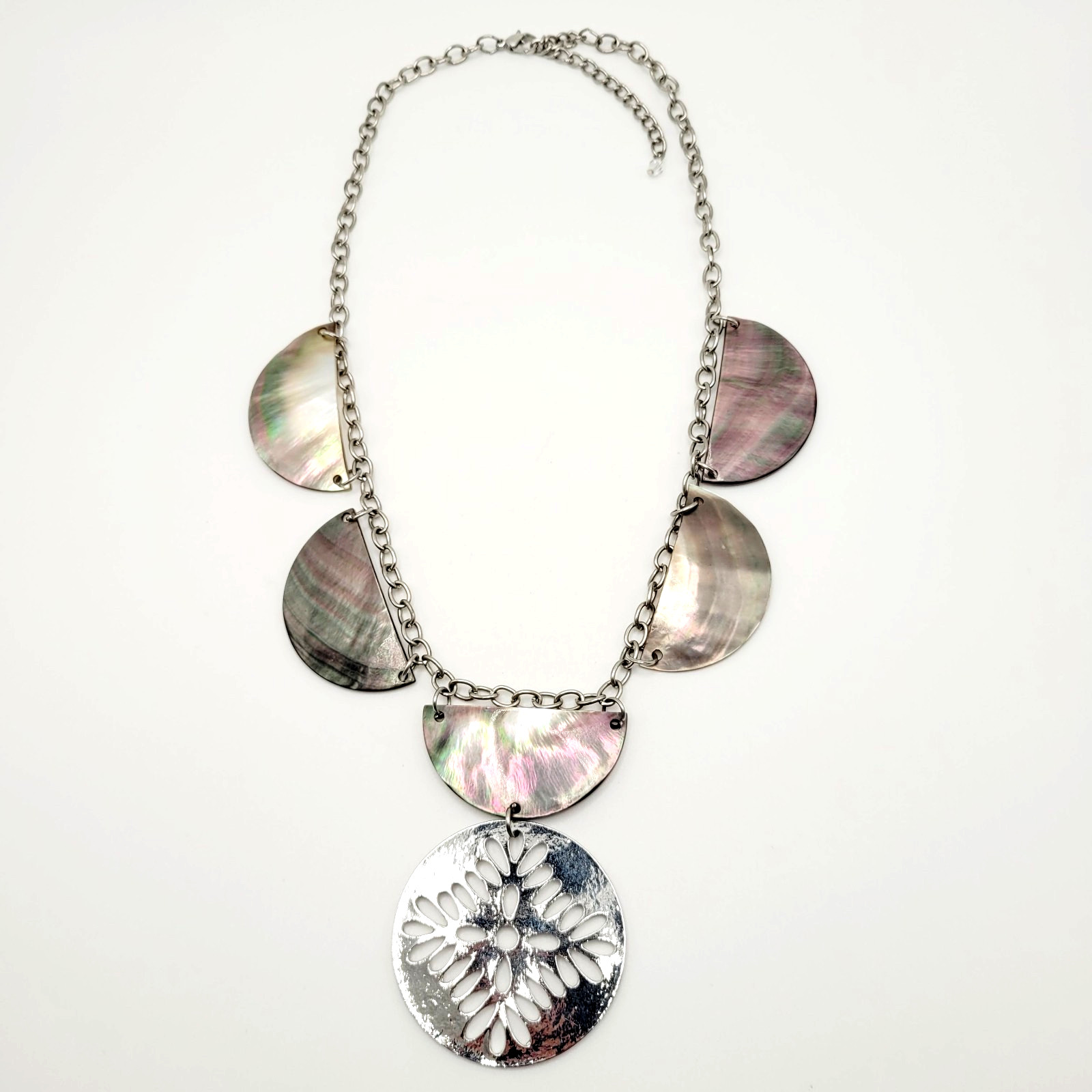 Shell Seashell MOP Abalone Half Circle Silver Ton… - image 21