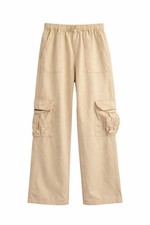 BDG Urban Outfitters Cargo Pants Small Beige Wide Leg Y2K Utility 100 Linen