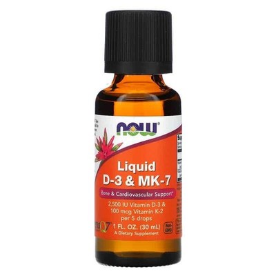 NOW FOODS Flüssigkeit D-3 & MK-7 (Vitamin D3 K2MK7) 30ml