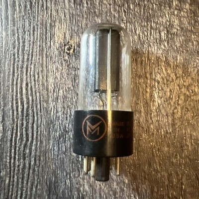 VM Slyvania 5Y3GT VACUUM TUBE BLACK Box PLATE Top Disc Getter ANOS TV7 TESTED