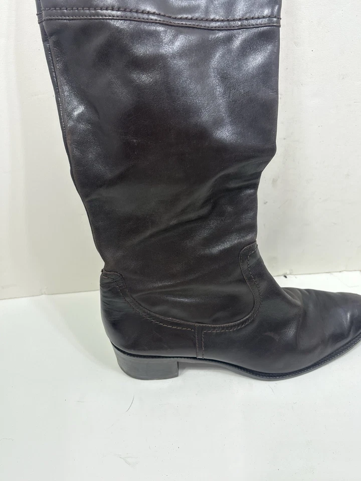 Lavorazione Artigiana Brown Long Heeled Boots Women Side Zip EU 41 US 9.5 - Image 3 of 4