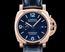 Panerai PAM01112 Luminor Marina Goldtech 18K Rose Gold Blue Dial