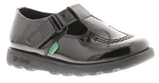 Image of Kickers Infant Girls Shoes School Fragma T Bar T Fastening Leather black UK Size