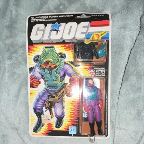 Hasbro G.I. Joe Toxo-Viper Action Figure 1987 Vintage Boxed w/ Helmet Backpack