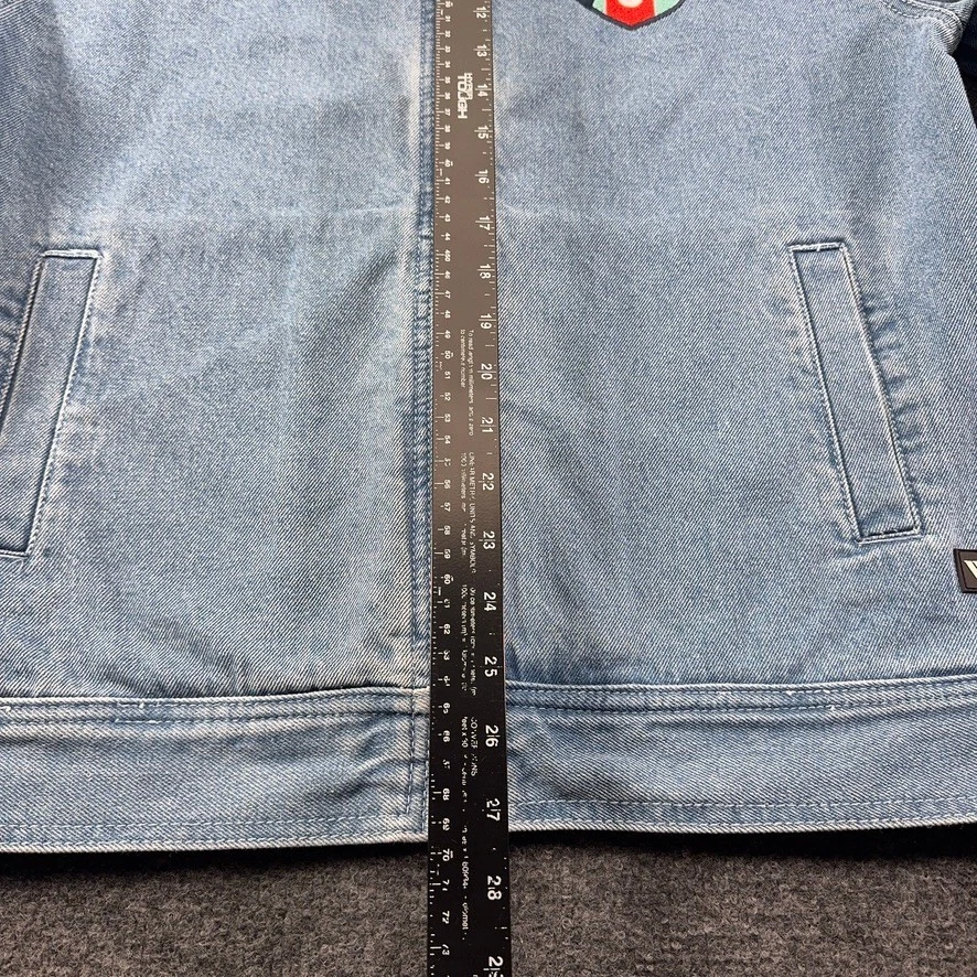 The Wild Collective Kansas City Current Denim Jacket Light Wash Blue Small NWSL image 3