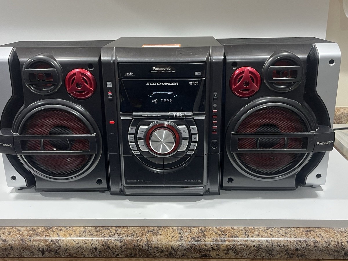 Panasonic SA-AK330 5 CD-AM/FM Dual Cassette Stereo Receiver With