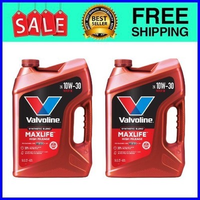Valvoline High Mileage MaxLife 10W-30 Synthetic Blend Motor Oil 5 QT, 2Pack