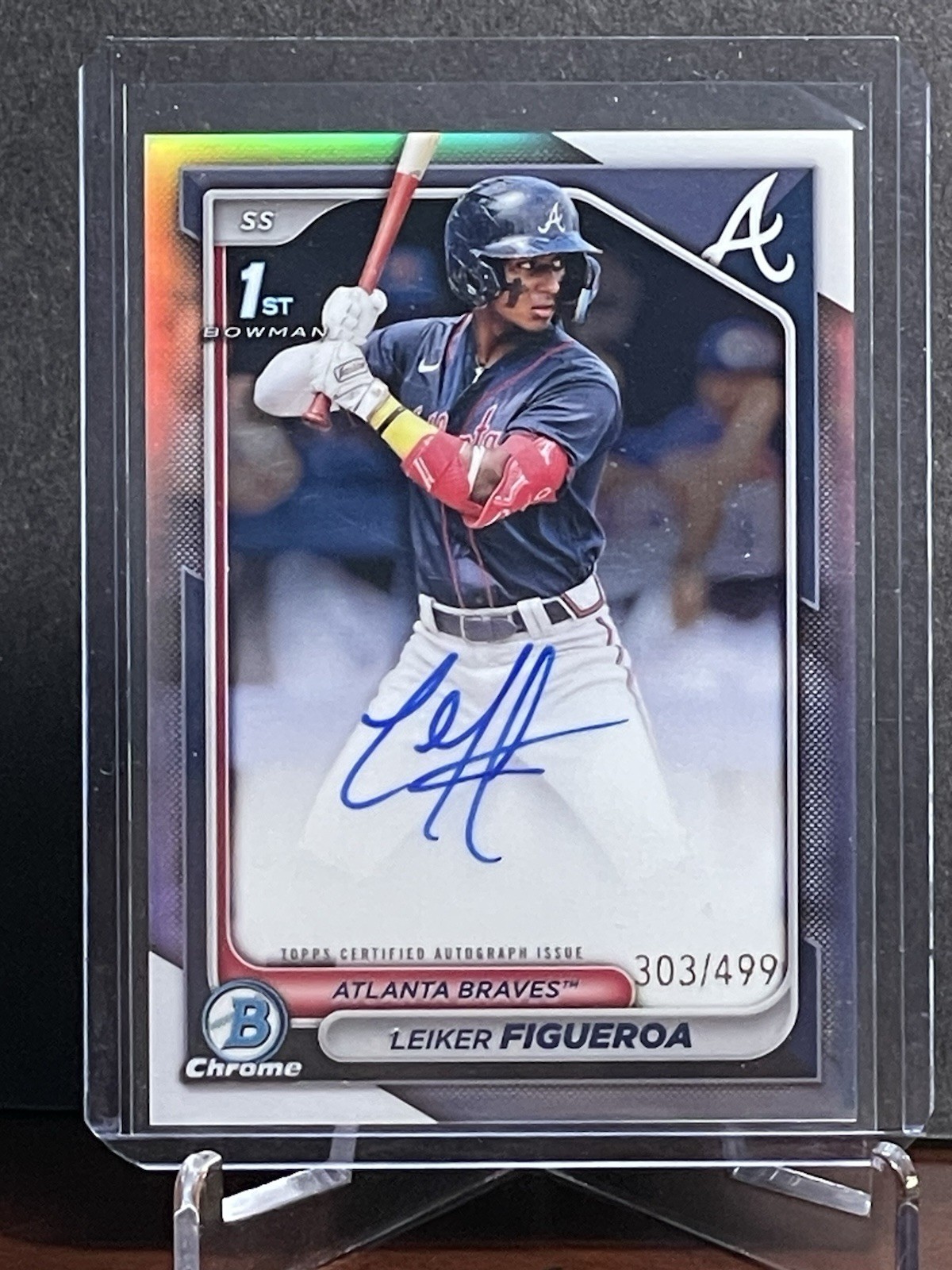 2024 Bowman Chrome #CPA-LF Leiker Figueroa 1st Bowman Refractor Auto /499