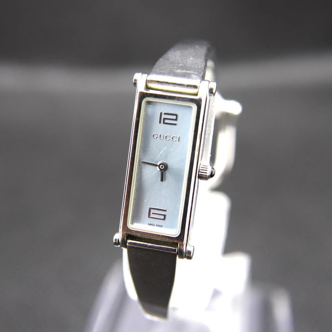 Gucci 1500L Orologio Donna Azzurro Donna 12mm Vintage Rettangolare Swiss Made