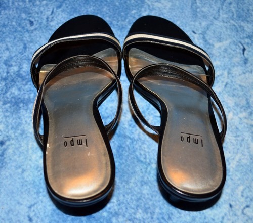 Impo Slip-on Black Tone open Toe Strappy Look Kitten Heel Size Women's - Picture 6 of 14
