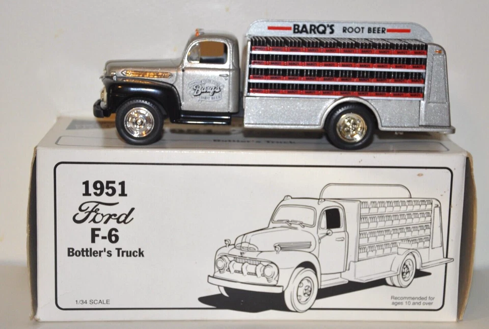 1st Gear 1/34 Scale 1951 Ford F-6 Bottler's Truck No.19-1080 Barq’s Diecast - Image 2 of 4