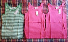 NEW kids girls LOT of three cotton GAP tank tops size M 8Y 