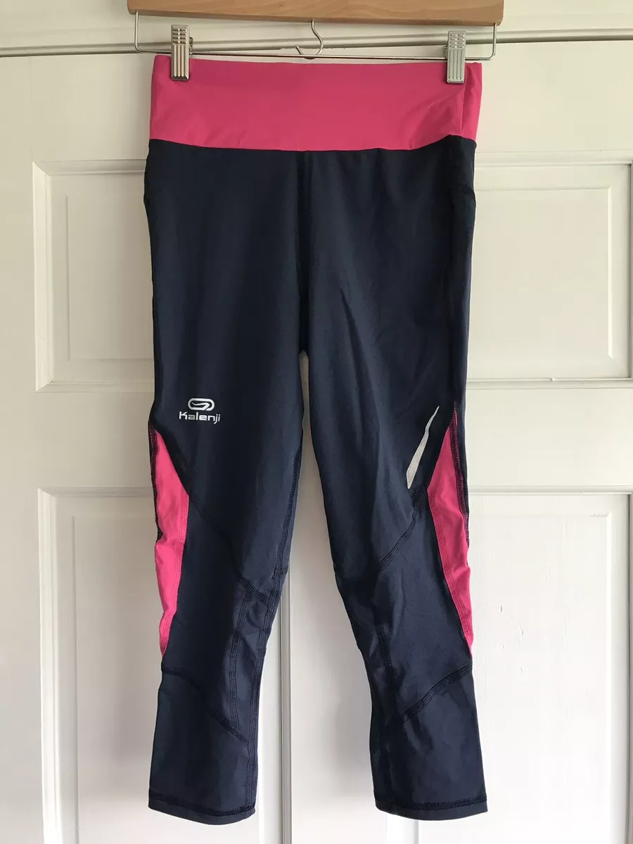 Volcánico Colonos preferir Decathlon Kalenji Pink Blue 3/4 Running Tights Womens Size 10 | eBay