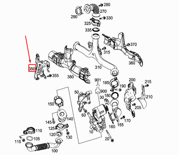 NOUVEAU SUPPORT EGR MERCEDES-BENZ C COUPÉ C205 A2761402240 ORIGINAL