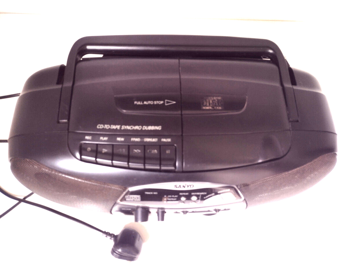 Vintage Rare Sanyo MCD-Z100F Radio Cassette + CD Player Boombox
