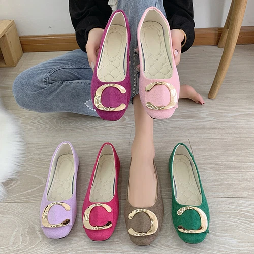 Women Flats Slip On Flat Shoes Formal Ladies Square Toe Classic Pumps Buckle - Bild 5 von 113