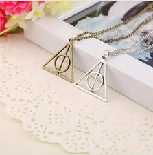 Harry Potter Movie Necklace Deathly Hallows Silver Gold Color Gift Pendant USA