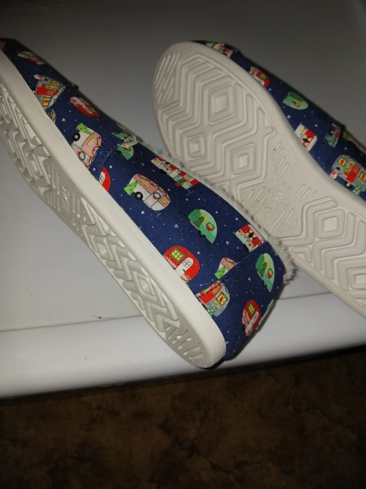 Toms Navidad Vintage Remolques Campistas Luces de Vacaciones Zapatos Difusos Para Mujer 9.5 Foto 3 de 4