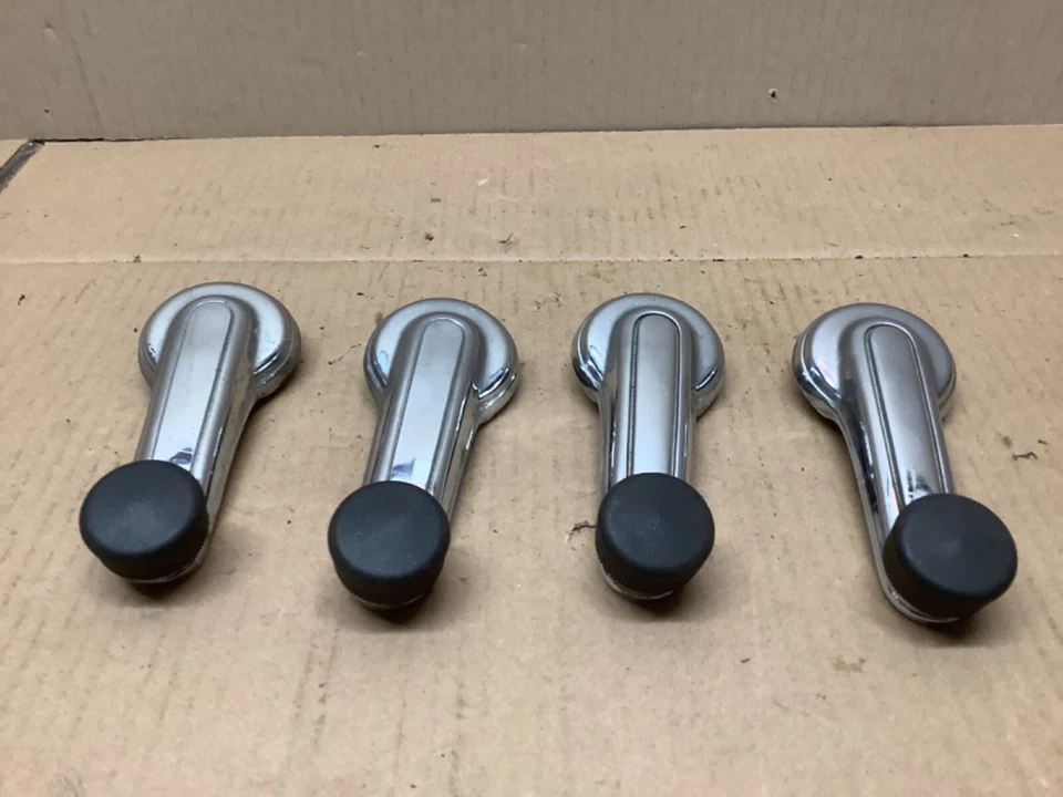 LOTE DE 4 manivela ventana Buick Century 1984-1988 20316274 perilla cromada negra Foto 2 de 3