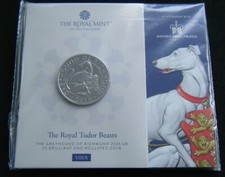 2025 Greyhound of Richmond Tudor Beasts UK £5 BU Coin Royal Mint Pack in stock