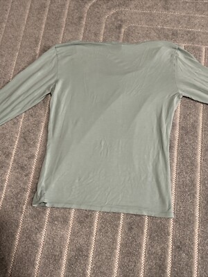 ISSEY MIYAKE Fete Women's Long Sleeve Cotton Top Light Blue