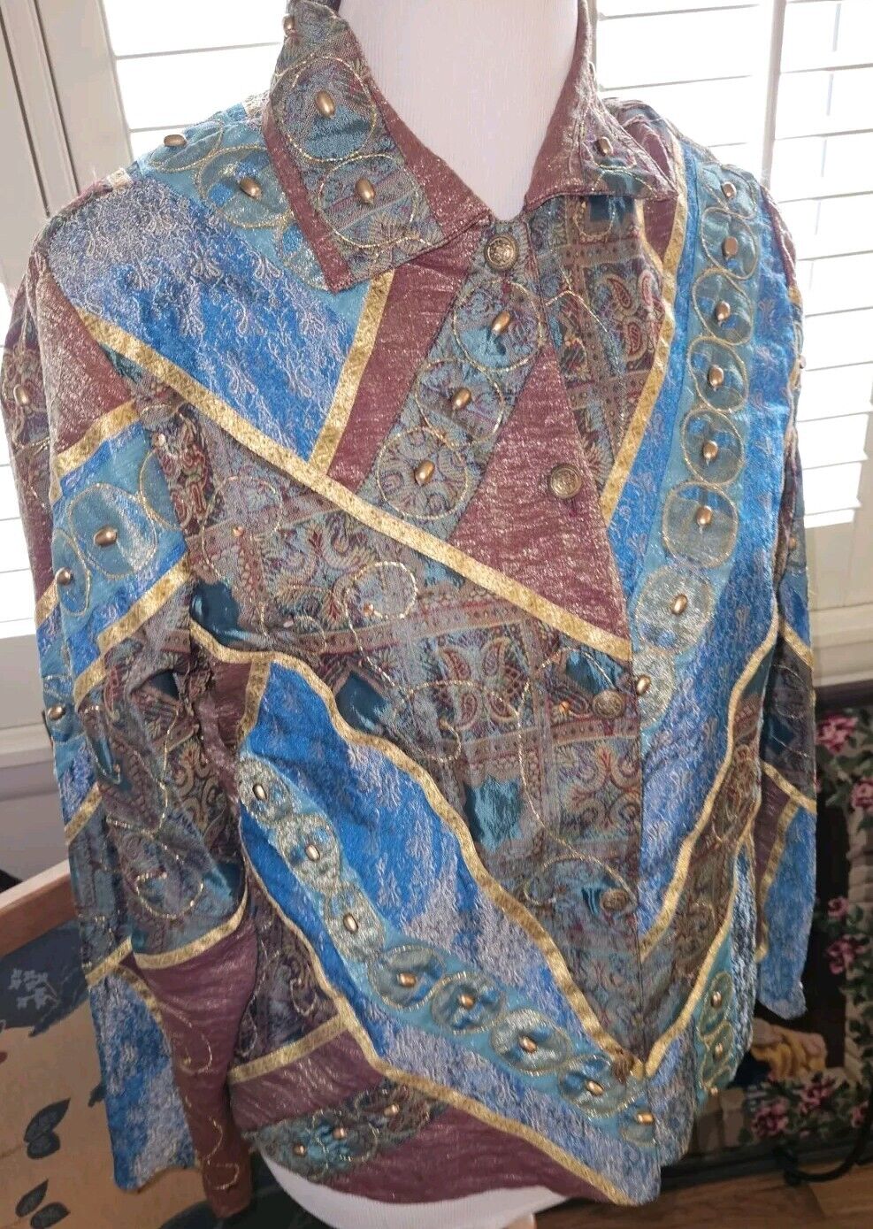 Sandy Starkman Beaded Jacket Art to Wear Brocade … - image 2
